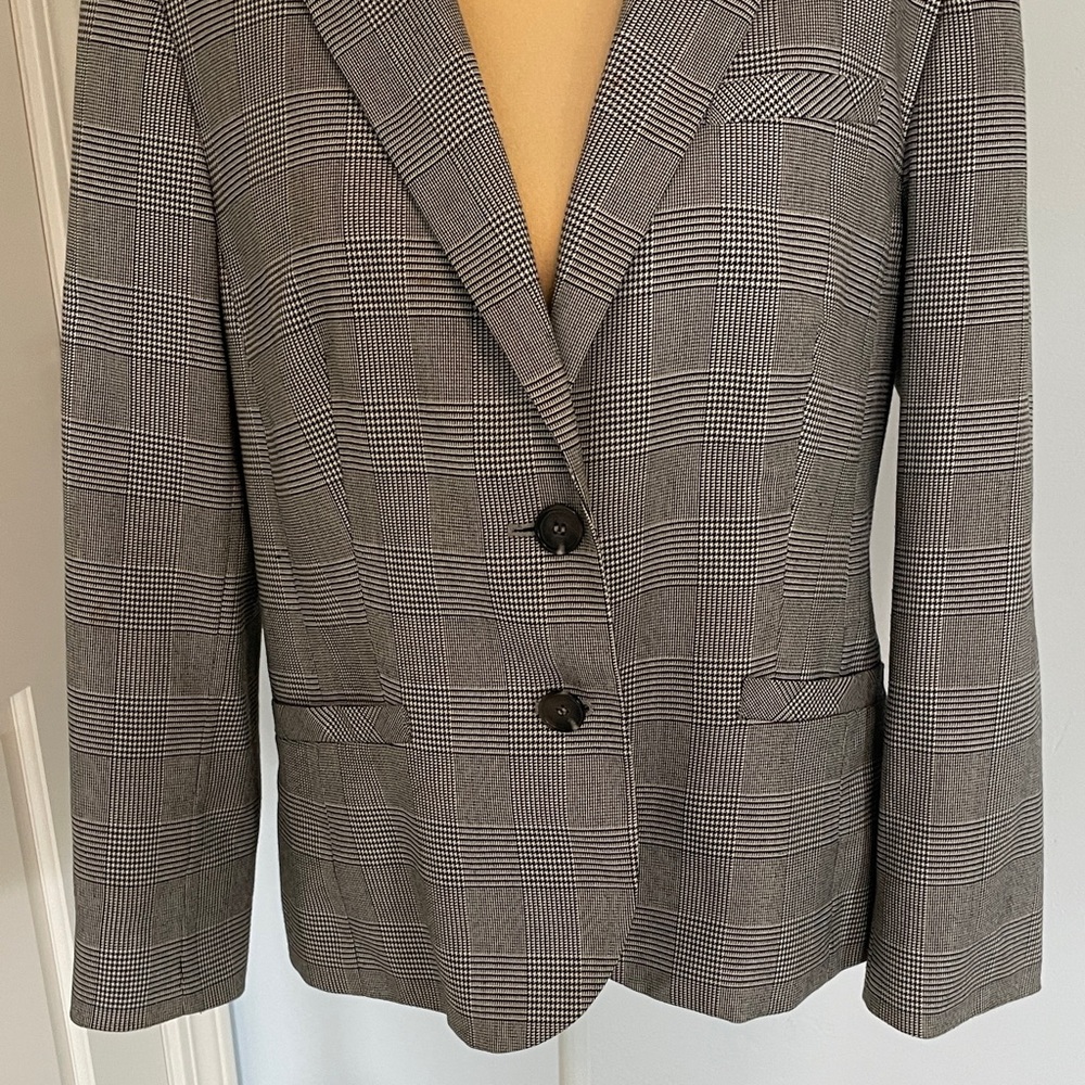 Women’s Jones New York Stretch Size 14 Plaid Blazer - Picture 3 of 9